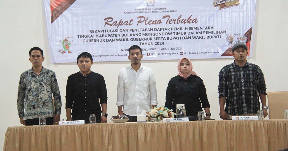 KPU Boltim Tetapkan Daftar Pemilih Pilkada 2024