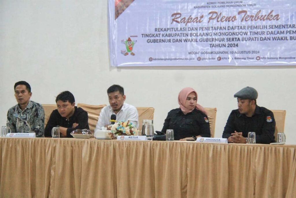 KPU Boltim Tetapkan Daftar Pemilih Pilkada 2024