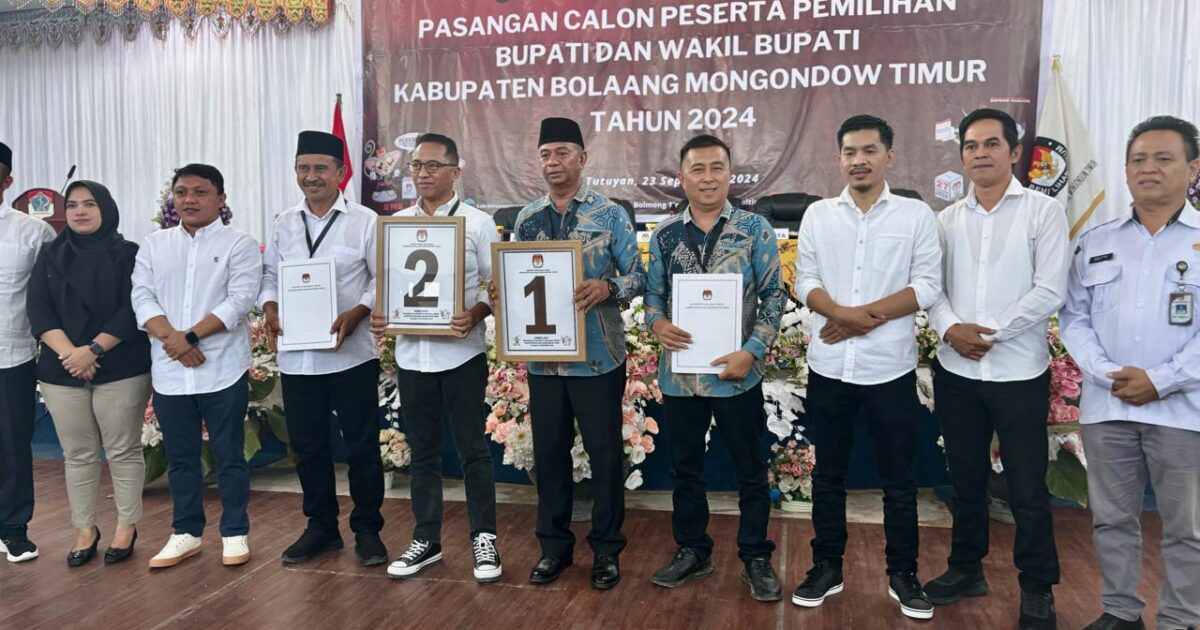 KPU Boltim Tetapkan Oskar-Argo Nomor Urut 1