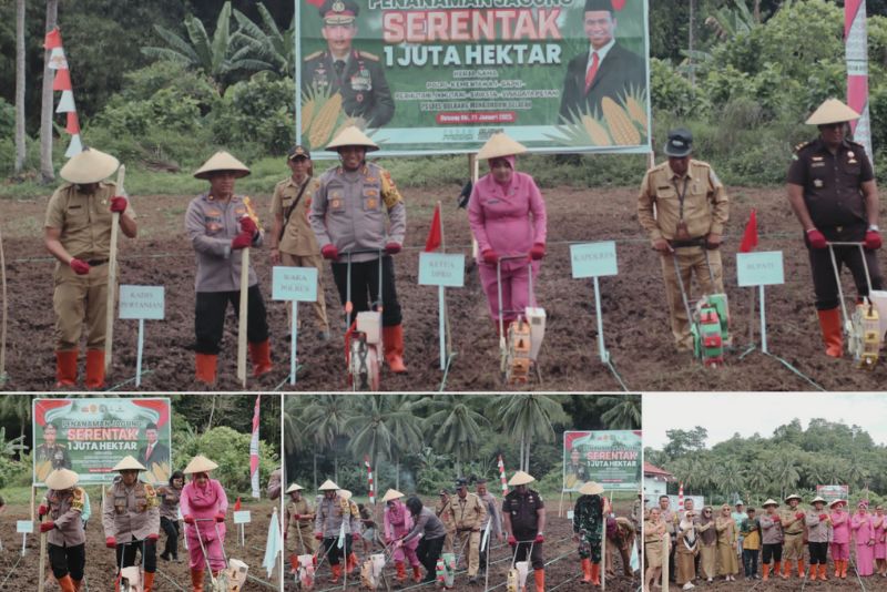 Polres Bolsel Gelar Penanaman Jagung