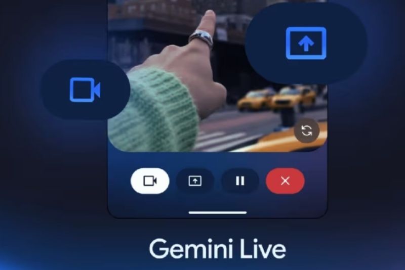berbagi kamera Gemini Live