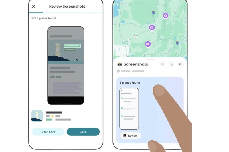 Google Maps simpan tempat dari screenshot