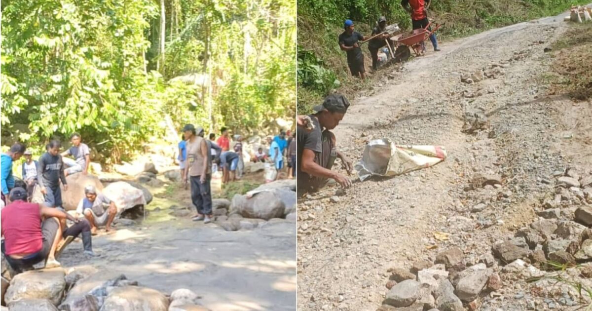Warga Jiko Belanga Lanjutkan Pengecoran Jalan Rusak