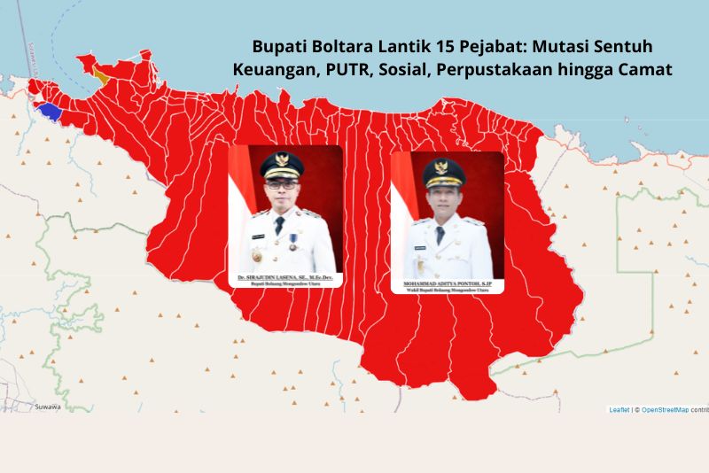 Bupati Boltara Lantik 15 Pejabat