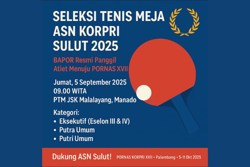 Seleksi Tenis Meja ASN KORPRI Sulut