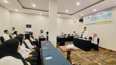 Wabup Boltim Argo Vinsensius Sumaiku memberikan sambutan pada Pelatihan Gizi Bencana di Manado, Rabu (24/9).