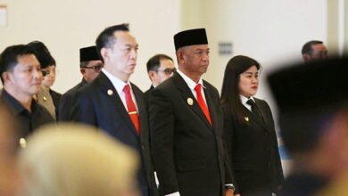 Bupati Boltim Oskar Manoppo menghadiri pengukuhan Kepala BPKP Sulut Heru Setiawan di Wisma Negara Manado