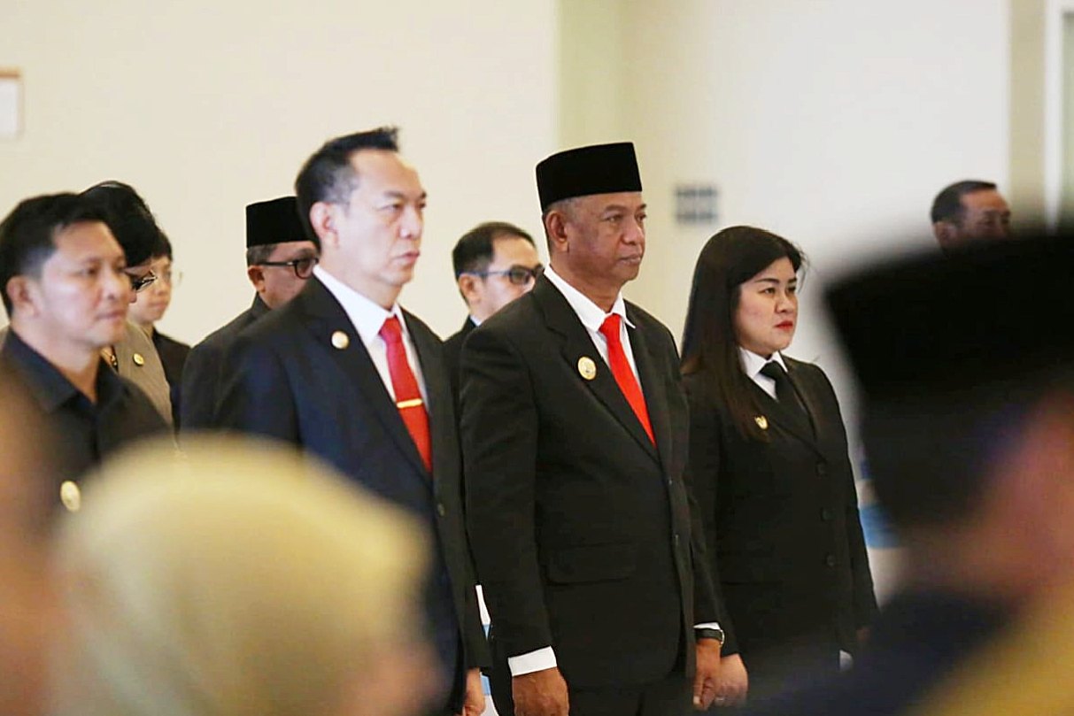 Bupati Boltim Oskar Manoppo menghadiri pengukuhan Kepala BPKP Sulut Heru Setiawan di Wisma Negara Manado