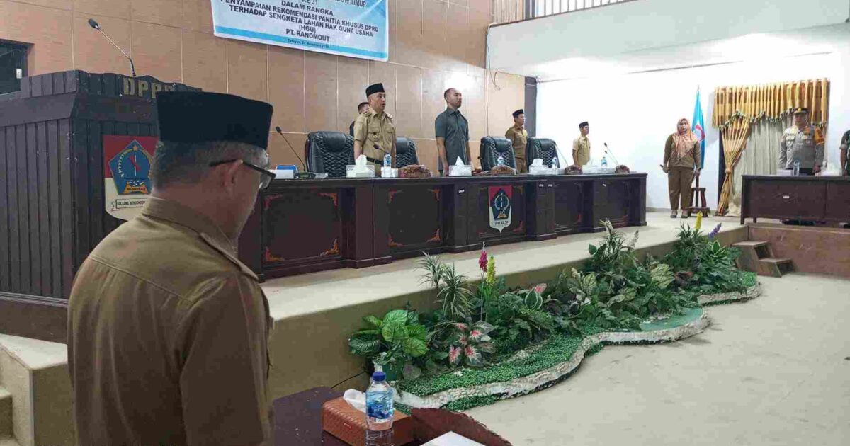 Rapat Paripurna ke-31 DPRD Boltim penyampaian rekomendasi Pansus sengketa lahan HGU PT Ranomut