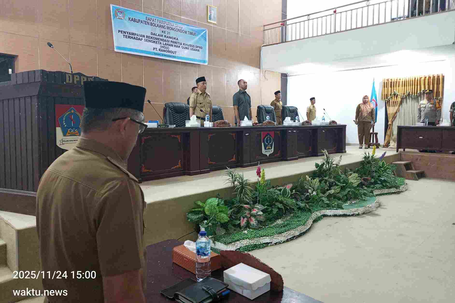 Rapat Paripurna ke-31 DPRD Boltim penyampaian rekomendasi Pansus sengketa lahan HGU PT Ranomut
