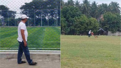 Bupati Boltim Oskar Manoppo ikut membersihkan Lapangan Gogaluman Tutuyan