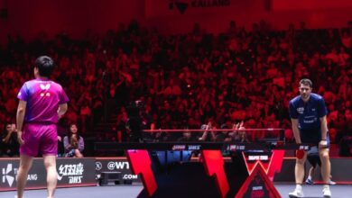 Patrick Franziska Singkirkan Tomokazu Harimoto