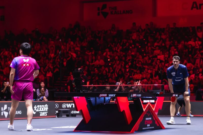 Patrick Franziska Singkirkan Tomokazu Harimoto