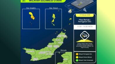 peringatan cuaca ekstrem Sulut