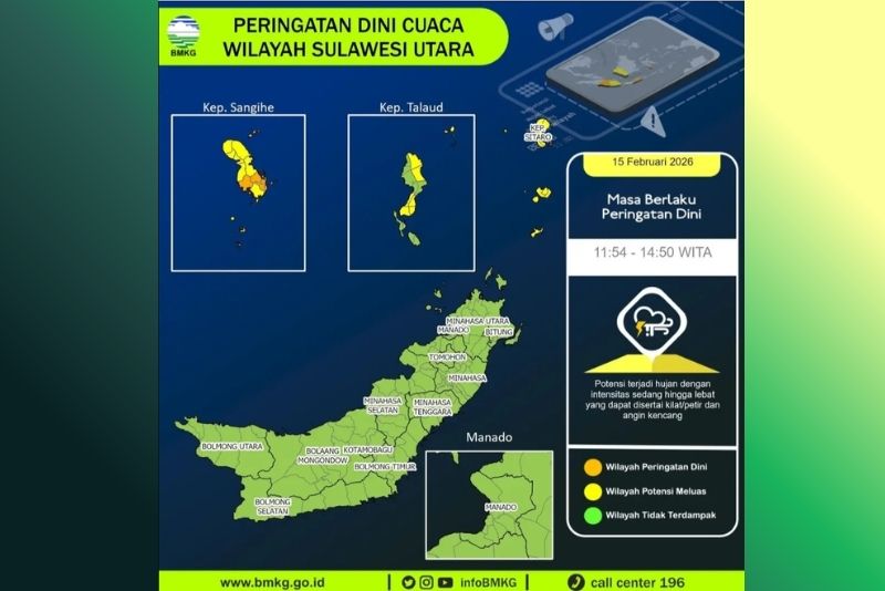 peringatan cuaca ekstrem Sulut
