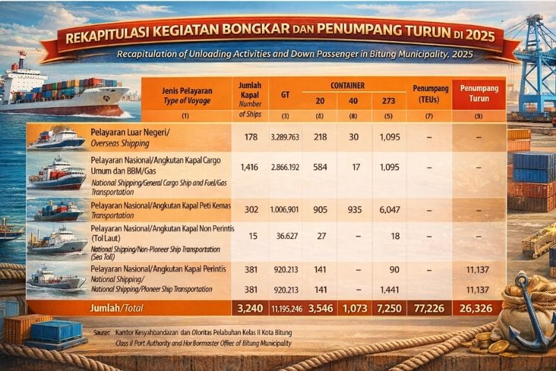 aktivitas bongkar Pelabuhan Bitung 2025