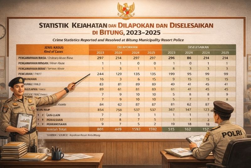 laporan kejahatan Kota Bitung 2025