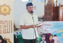 Bupati Oskar Manoppo melepas jamaah calon haji Boltim di Masjid Nur Jannah Tutuyan