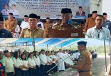 Bupati Oskar Manoppo mengukuhkan anggota BPD se-Kabupaten Bolaang Mongondow Timur