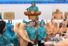 Peserta TP PKK dan DWP Boltim mengikuti pelatihan memasak sehat berbasis pangan lokal di Kantor Bupati