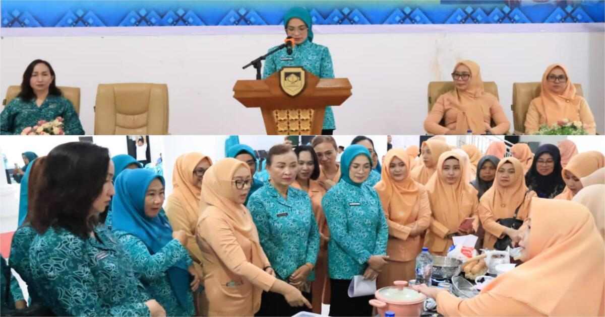 Peserta TP PKK dan DWP Boltim mengikuti pelatihan memasak sehat berbasis pangan lokal di Kantor Bupati